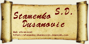 Stamenko Dušanović vizit kartica